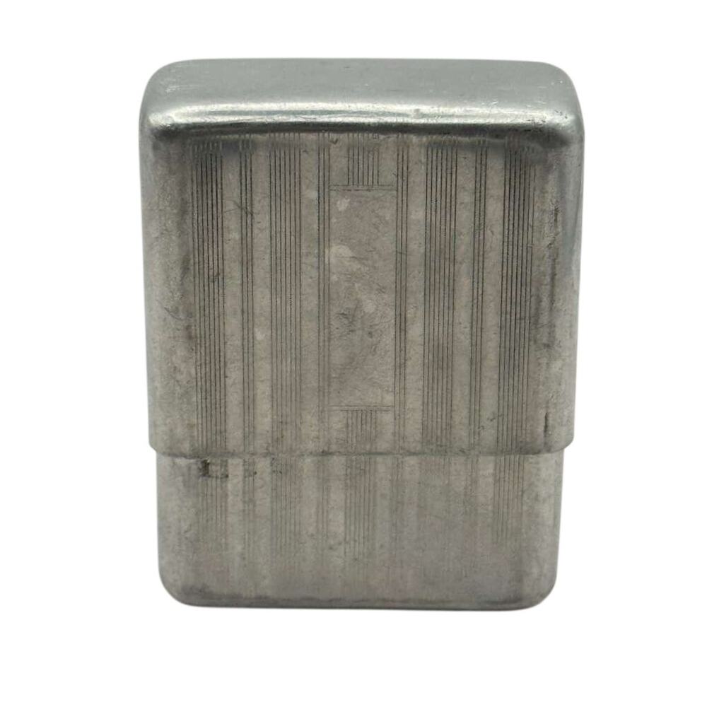 Vintage Park Industries Fluted Metal Cigarette Case Silver Tone USA Slip-Fit